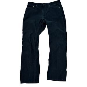 Eddie Bauer Corduroy Pants Men's W34 L29 Dark Charcoal Gray Cotton Flat Front